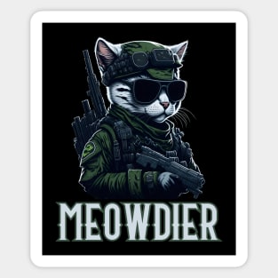 SOLDIER CAT FUNNY Sticker